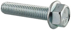Value Collection - 1/2-13 UNC, 2-1/4" Length Under Head, Hex Drive Flange Bolt - 2-1/4" Thread Length, Grade 5 Steel, Serrated Flange, Zinc-Plated Finish - USA Tool & Supply