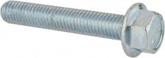 Value Collection - 1/2-13 UNC, 3" Length Under Head, Hex Drive Flange Bolt - 3" Thread Length, Grade 5 Steel, Serrated Flange, Zinc-Plated Finish - USA Tool & Supply