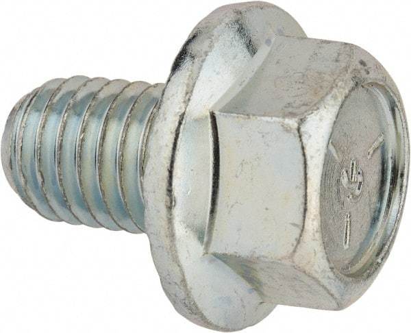 Value Collection - 1/2-13 UNC, 3/4" Length Under Head, Hex Drive Flange Bolt - 3/4" Thread Length, Grade 5 Steel, Serrated Flange, Zinc-Plated Finish - USA Tool & Supply