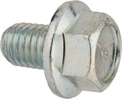 Value Collection - 1/2-13 UNC, 3/4" Length Under Head, Hex Drive Flange Bolt - 3/4" Thread Length, Grade 5 Steel, Serrated Flange, Zinc-Plated Finish - USA Tool & Supply