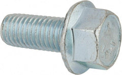 Value Collection - 5/8-11 UNC, 1-1/2" Length Under Head, Hex Drive Flange Bolt - 1-1/2" Thread Length, Grade 5 Steel, Serrated Flange, Zinc-Plated Finish - USA Tool & Supply