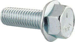 Value Collection - 5/8-11 UNC, 1-3/4" Length Under Head, Hex Drive Flange Bolt - 1-3/4" Thread Length, Grade 5 Steel, Serrated Flange, Zinc-Plated Finish - USA Tool & Supply