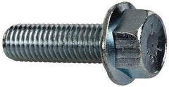 Value Collection - 5/8-11 UNC, 2" Length Under Head, Hex Drive Flange Bolt - 2" Thread Length, Grade 5 Steel, Serrated Flange, Zinc-Plated Finish - USA Tool & Supply