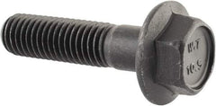 Value Collection - M10x1.50 Metric Coarse, 40mm Length Under Head, Hex Drive Flange Bolt - 35mm Thread Length, Grade 10.9 Alloy Steel, Smooth Flange, Phosphate & Oil Finish - USA Tool & Supply