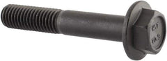 Value Collection - M10x1.50 Metric Coarse, 60mm Length Under Head, Hex Drive Flange Bolt - 35mm Thread Length, Grade 10.9 Alloy Steel, Smooth Flange, Phosphate & Oil Finish - USA Tool & Supply