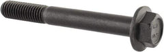 Value Collection - M10x1.50 Metric Coarse, 80mm Length Under Head, Hex Drive Flange Bolt - 35mm Thread Length, Grade 10.9 Alloy Steel, Smooth Flange, Phosphate & Oil Finish - USA Tool & Supply