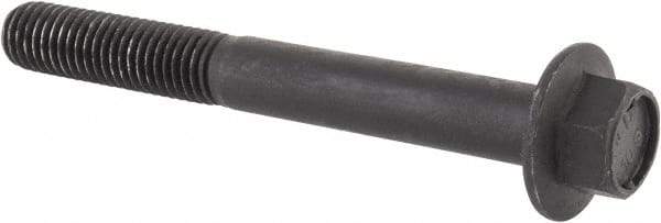 Value Collection - M12x1.75 Metric Coarse, 100mm Length Under Head, Hex Drive Flange Bolt - 40mm Thread Length, Grade 10.9 Alloy Steel, Smooth Flange, Phosphate & Oil Finish - USA Tool & Supply