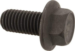 Value Collection - M12x1.75 Metric Coarse, 25mm Length Under Head, Hex Drive Flange Bolt - 25mm Thread Length, Grade 10.9 Alloy Steel, Smooth Flange, Phosphate & Oil Finish - USA Tool & Supply