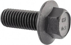 Value Collection - M12x1.75 Metric Coarse, 30mm Length Under Head, Hex Drive Flange Bolt - 30mm Thread Length, Grade 10.9 Alloy Steel, Smooth Flange, Phosphate & Oil Finish - USA Tool & Supply
