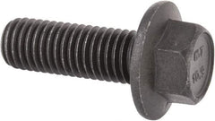 Value Collection - M12x1.75 Metric Coarse, 35mm Length Under Head, Hex Drive Flange Bolt - 35mm Thread Length, Grade 10.9 Alloy Steel, Smooth Flange, Phosphate & Oil Finish - USA Tool & Supply