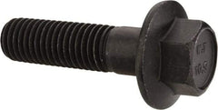 Value Collection - M12x1.75 Metric Coarse, 45mm Length Under Head, Hex Drive Flange Bolt - 40mm Thread Length, Grade 10.9 Alloy Steel, Smooth Flange, Phosphate & Oil Finish - USA Tool & Supply