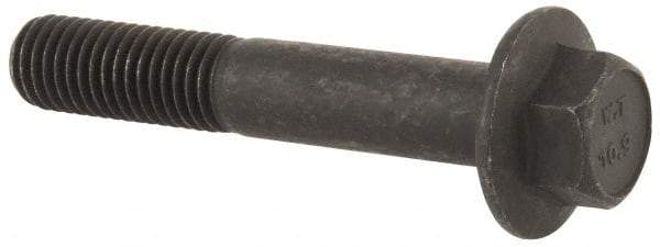 Value Collection - M12x1.75 Metric Coarse, 70mm Length Under Head, Hex Drive Flange Bolt - 30mm Thread Length, Grade 10.9 Alloy Steel, Smooth Flange, Phosphate & Oil Finish - USA Tool & Supply