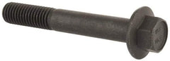 Value Collection - M12x1.75 Metric Coarse, 80mm Length Under Head, Hex Drive Flange Bolt - 40mm Thread Length, Grade 10.9 Alloy Steel, Smooth Flange, Phosphate & Oil Finish - USA Tool & Supply