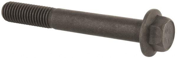 Value Collection - M12x1.75 Metric Coarse, 90mm Length Under Head, Hex Drive Flange Bolt - 40mm Thread Length, Grade 10.9 Alloy Steel, Smooth Flange, Phosphate & Oil Finish - USA Tool & Supply