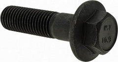 Value Collection - M16x2.00 Metric Coarse, 60mm Length Under Head, Hex Drive Flange Bolt - 50mm Thread Length, Grade 10.9 Alloy Steel, Smooth Flange, Phosphate & Oil Finish - USA Tool & Supply