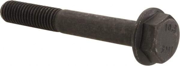 Value Collection - M8x1.25 Metric Coarse, 60mm Length Under Head, Hex Drive Flange Bolt - 30mm Thread Length, Grade 10.9 Alloy Steel, Smooth Flange, Phosphate & Oil Finish - USA Tool & Supply