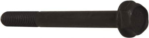 Value Collection - M8x1.25 Metric Coarse, 80mm Length Under Head, Hex Drive Flange Bolt - 30mm Thread Length, Grade 10.9 Alloy Steel, Smooth Flange, Phosphate & Oil Finish - USA Tool & Supply