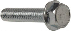 Value Collection - 5/16-18 UNC, 1-1/2" Length Under Head, Hex Drive Flange Bolt - 1-1/2" Thread Length, Grade 8 Steel, Serrated Flange, Zinc-Plated Finish - USA Tool & Supply