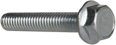 Value Collection - 5/16-18 UNC, 1-3/4" Length Under Head, Hex Drive Flange Bolt - 1-3/4" Thread Length, Grade 8 Steel, Serrated Flange, Zinc-Plated Finish - USA Tool & Supply