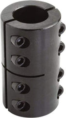 Climax Metal Products - 9mm Inside x 24mm Outside Diam, Two Piece Rigid Coupling without Keyway - 35mm Long - USA Tool & Supply