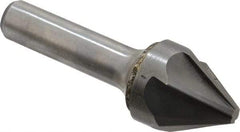 Hertel - 1" Head Diam, 1/2" Shank Diam, 6 Flute 60° Solid Carbide Countersink - Bright Finish, 3" OAL, Single End, Straight Shank, Right Hand Cut - USA Tool & Supply