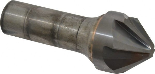 Hertel - 1-1/4" Head Diam, 3/4" Shank Diam, 6 Flute 82° Solid Carbide Countersink - USA Tool & Supply