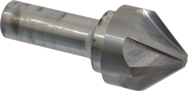 Hertel - 1-1/2" Head Diam, 3/4" Shank Diam, 6 Flute 82° Solid Carbide Countersink - USA Tool & Supply