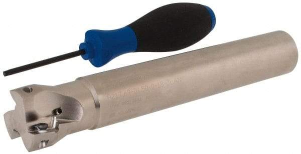 Seco - 1-1/2" Cut Diam, 0.669" Max Depth of Cut, 1-1/4" Shank Diam, 8.27" OAL, Indexable Square Shoulder End Mill - XO.X 1806.. Inserts, Cylindrical Shank, 90° Lead Angle, Through Coolant, Series Power Turbo - USA Tool & Supply