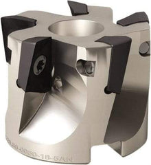 Seco - 8 Inserts, 125mm Cut Diam, 40mm Arbor Diam, 17mm Max Depth of Cut, Indexable Square-Shoulder Face Mill - 90° Lead Angle, 63mm High, XO.. 1806 Insert Compatibility, Through Coolant, Series Power Turbo - USA Tool & Supply