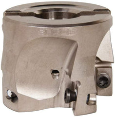 Seco - 4 Inserts, 2" Cut Diam, 3/4" Arbor Diam, 0.669" Max Depth of Cut, Indexable Square-Shoulder Face Mill - 0/90° Lead Angle, 1.575" High, XO.X 1806.. Insert Compatibility, Through Coolant, Series Power Turbo - USA Tool & Supply