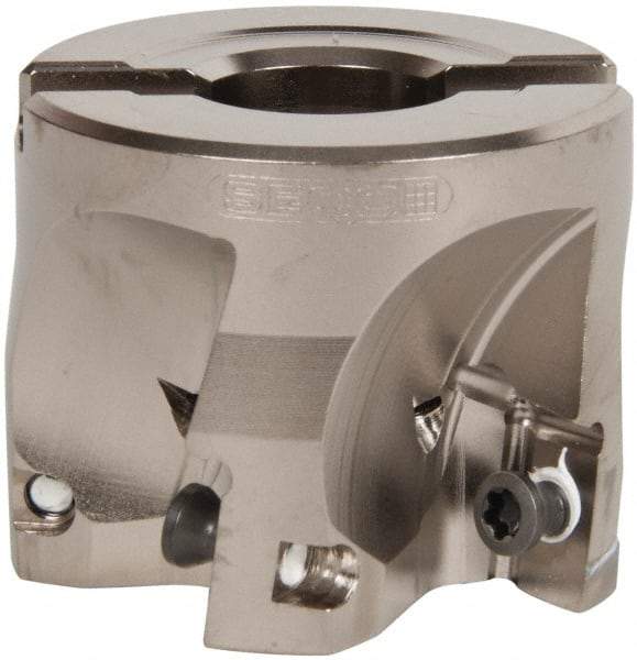 Seco - 5 Inserts, 2" Cut Diam, 3/4" Arbor Diam, 0.669" Max Depth of Cut, Indexable Square-Shoulder Face Mill - 0/90° Lead Angle, 1.575" High, XO.X 1806.. Insert Compatibility, Through Coolant, Series Power Turbo - USA Tool & Supply