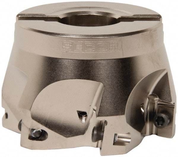 Seco - 6 Inserts, 3" Cut Diam, 1" Arbor Diam, 0.669" Max Depth of Cut, Indexable Square-Shoulder Face Mill - 0/90° Lead Angle, 1.969" High, XO.X 1806.. Insert Compatibility, Through Coolant, Series Power Turbo - USA Tool & Supply