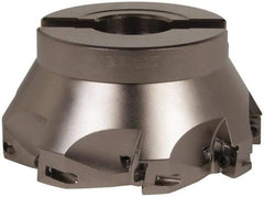 Seco - 8 Inserts, 5" Cut Diam, 1" Arbor Diam, 0.669" Max Depth of Cut, Indexable Square-Shoulder Face Mill - 0/90° Lead Angle, 2.48" High, XO.X 1806.. Insert Compatibility, Through Coolant, Series Power Turbo - USA Tool & Supply