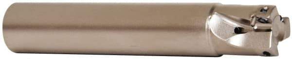 Seco - 5/8" Cut Diam, 0.197" Max Depth of Cut, 5/8" Shank Diam, 3.543" OAL, Indexable Square Shoulder End Mill - XO.X 0602 Inserts, Cylindrical Shank, 90° Lead Angle, Through Coolant, Series Nano Turbo - USA Tool & Supply