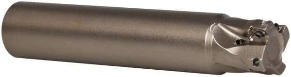 Seco - 3/4" Cut Diam, 0.197" Max Depth of Cut, 3/4" Shank Diam, 3.937" OAL, Indexable Square Shoulder End Mill - XO.X 0602 Inserts, Cylindrical Shank, 90° Lead Angle, Through Coolant, Series Nano Turbo - USA Tool & Supply