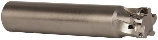 Seco - 3/4" Cut Diam, 0.197" Max Depth of Cut, 3/4" Shank Diam, 3.937" OAL, Indexable Square Shoulder End Mill - XO.X 0602 Inserts, Cylindrical Shank, 90° Lead Angle, Through Coolant, Series Nano Turbo - USA Tool & Supply