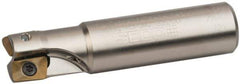 Seco - 3/4" Cut Diam, 0.433" Max Depth of Cut, 3/4" Shank Diam, 3.38" OAL, Indexable Square Shoulder End Mill - XO.X 1204.. Inserts, Weldon Shank, 90° Lead Angle, Through Coolant, Series Super Turbo - USA Tool & Supply
