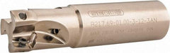 Seco - 1" Cut Diam, 0.433" Max Depth of Cut, 1" Shank Diam, 4" OAL, Indexable Square Shoulder End Mill - XO.X 1204.. Inserts, Weldon Shank, 90° Lead Angle, Through Coolant, Series Super Turbo - USA Tool & Supply
