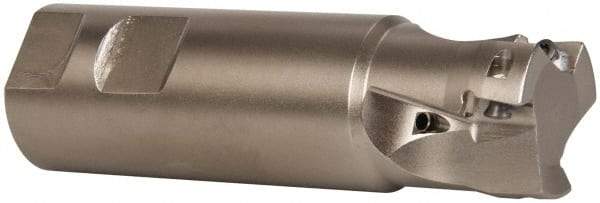 Seco - 1-1/4" Cut Diam, 0.433" Max Depth of Cut, 1-1/4" Shank Diam, 4-1/4" OAL, Indexable Square Shoulder End Mill - XO.X 1204.. Inserts, Weldon Shank, 90° Lead Angle, Through Coolant, Series Super Turbo - USA Tool & Supply