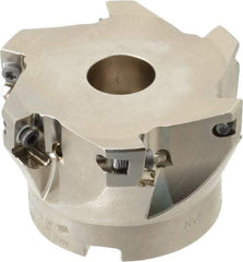 Seco - 6 Inserts, 2-1/2" Cut Diam, 3/4" Arbor Diam, 0.433" Max Depth of Cut, Indexable Square-Shoulder Face Mill - 0/90° Lead Angle, 1.57" High, XO.X 1204.. Insert Compatibility, Through Coolant, Series Super Turbo - USA Tool & Supply