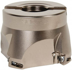 Seco - 4 Inserts, 3" Cut Diam, 1" Arbor Diam, 0.433" Max Depth of Cut, Indexable Square-Shoulder Face Mill - 0/90° Lead Angle, 2" High, XO.X 1204.. Insert Compatibility, Through Coolant, Series Super Turbo - USA Tool & Supply