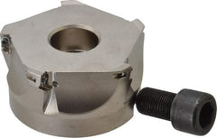 Seco - 5 Inserts, 4" Cut Diam, 1-1/2" Arbor Diam, 0.433" Max Depth of Cut, Indexable Square-Shoulder Face Mill - 0/90° Lead Angle, 2" High, XO.X 1204.. Insert Compatibility, Through Coolant, Series Super Turbo - USA Tool & Supply