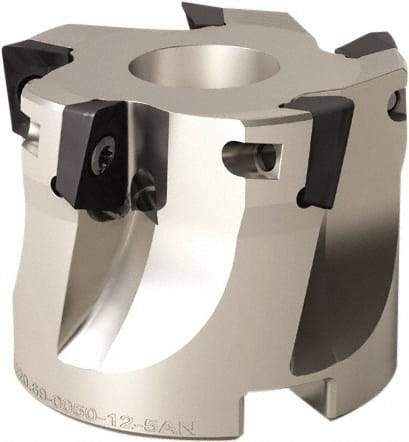 Seco - 5 Inserts, 63mm Cut Diam, 27mm Arbor Diam, 9mm Max Depth of Cut, Indexable Square-Shoulder Face Mill - 90° Lead Angle, 40mm High, XOMX 10T3 Insert Compatibility, Through Coolant, Series Turbo 10 - USA Tool & Supply