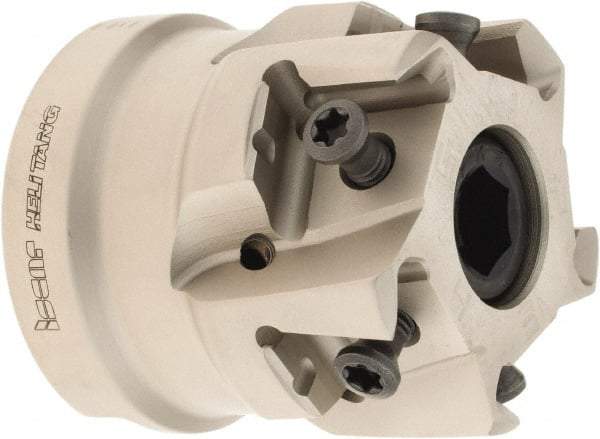 Iscar - 5 Inserts, 1-1/2" Cut Diam, 3/4" Arbor Diam, 0.492" Max Depth of Cut, Indexable Square-Shoulder Face Mill - 0/90° Lead Angle, 1.57" High, T490 LN.. 1306 Insert Compatibility, Through Coolant, Series Helitang - USA Tool & Supply