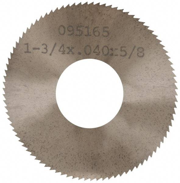 Made in USA - 1-3/4" Diam x 0.04" Blade Thickness x 5/8" Arbor Hole Diam, 90 Tooth Slitting and Slotting Saw - Arbor Connection, Solid Carbide, Concave Ground - USA Tool & Supply