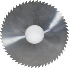 Made in USA - 2-1/4" Diam x 0.032" Blade Thickness x 5/8" Arbor Hole Diam, 60 Tooth Slitting and Slotting Saw - Arbor Connection, Solid Carbide, Concave Ground - USA Tool & Supply