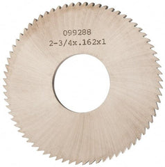 Made in USA - 2-3/4" Diam x 0.162" Blade Thickness x 1" Arbor Hole Diam, 72 Tooth Slitting and Slotting Saw - Arbor Connection, Solid Carbide, Concave Ground - USA Tool & Supply