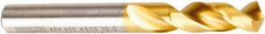 DORMER - 3.7mm 130° Spiral Flute High Speed Steel Screw Machine Drill Bit - TiN Finish, Right Hand Cut, 20mm Flute Length, 52mm OAL, ADX Point, Straight Shank - USA Tool & Supply