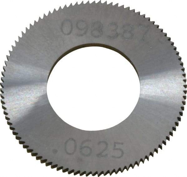 Made in USA - 1" Diam x 1/16" Thick, 1/2" Arbor Hole Diam, 98 Teeth, Solid Carbide Jeweler's Saw - Uncoated - USA Tool & Supply