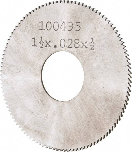 Made in USA - 1-1/2" Diam x 0.028" Blade Thickness, 1/2" Arbor Hole Diam, 110 Teeth, Solid Carbide, Jeweler's Saw - Uncoated - USA Tool & Supply